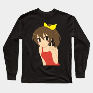 Anime Girl 03, transparent background Long Sleeve T-Shirt